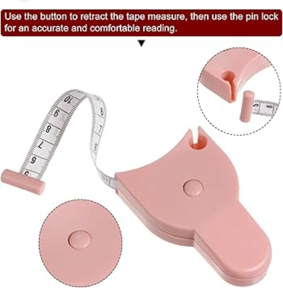 152CM RETRACTING BODY FITNESS MEASURING TAPE TAPE MEASURE BODY MEASURING TAPE  RETRACTABLE MEASURING TAPE FOR BODY MEASUREMENT & WEIGHT LOSS, ACCURATE BODY TAPE MEASURE FOR FITNESS, TAILOR, SEWING, HA
