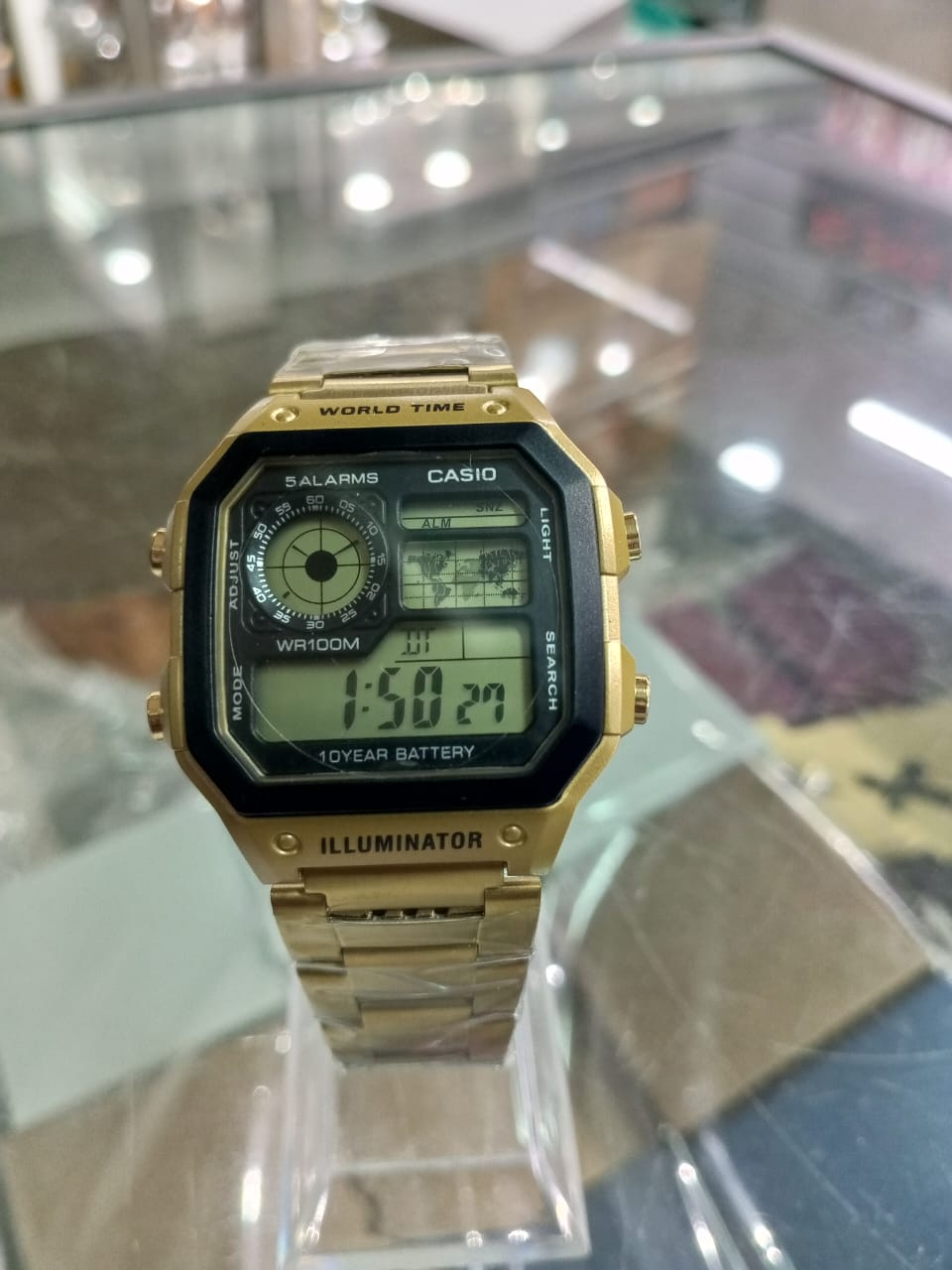 Casio World Time Illuminator | Men’s Digital Watch | 100M WR | Multi Alarms | 100 SEC Stopwatch | Countdown Timer | World Map for World Time | LED Light | LC Analog Display | 10 Year Battery