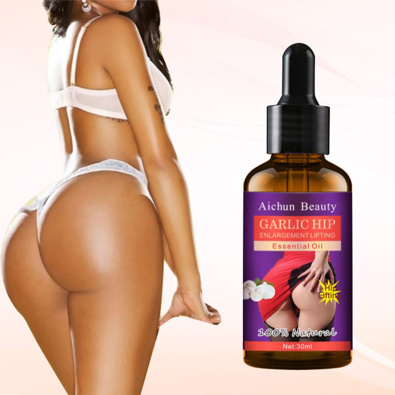 Butt & Hips enlargement oil cream Garlic Hip Lift Up Ass Oil Buttocks Enhancement Big Butt Hips Enlargement butt booster Cream 30ml