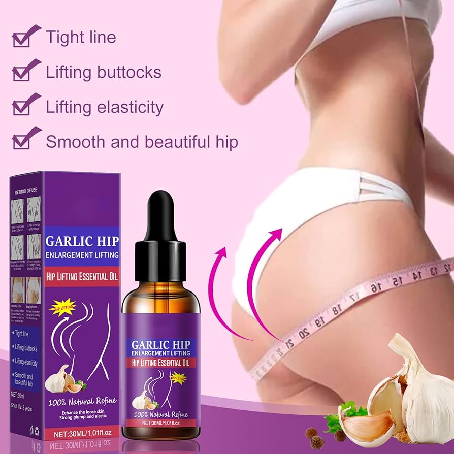 Butt & Hips enlargement oil cream Garlic Hip Lift Up Ass Oil Buttocks Enhancement Big Butt Hips Enlargement butt booster Cream 30ml