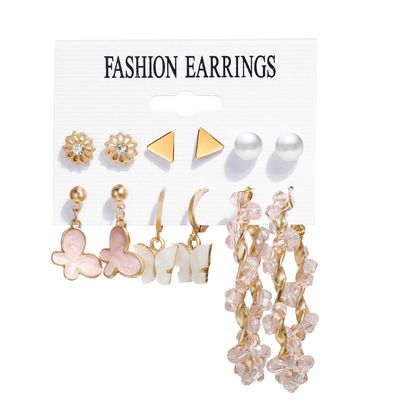 Fashion Fashionable Earrings With 6 Set With 3 Loops And 3 Studs.