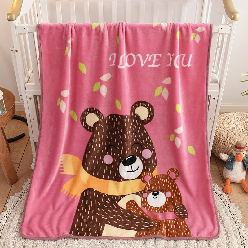 Fleece Baby Blanket, Soft Cozy Bed Throws Crib Blanket for Girl, Plush ReceivingBlanket for Newborn, Infant, Toddler, 95 X 135 CM
