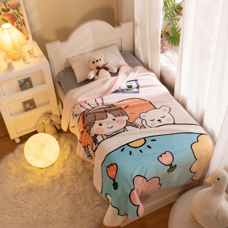Fleece Baby Blanket, Soft Cozy Bed Throws Crib Blanket for Girl, Plush ReceivingBlanket for Newborn, Infant, Toddler, 95 X 135 CM
