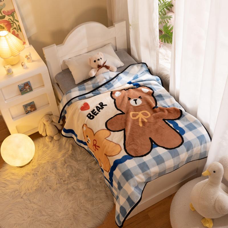 Fleece Baby Blanket, Soft Cozy Bed Throws Crib Blanket for Girl, Plush ReceivingBlanket for Newborn, Infant, Toddler, 95 X 135 CM