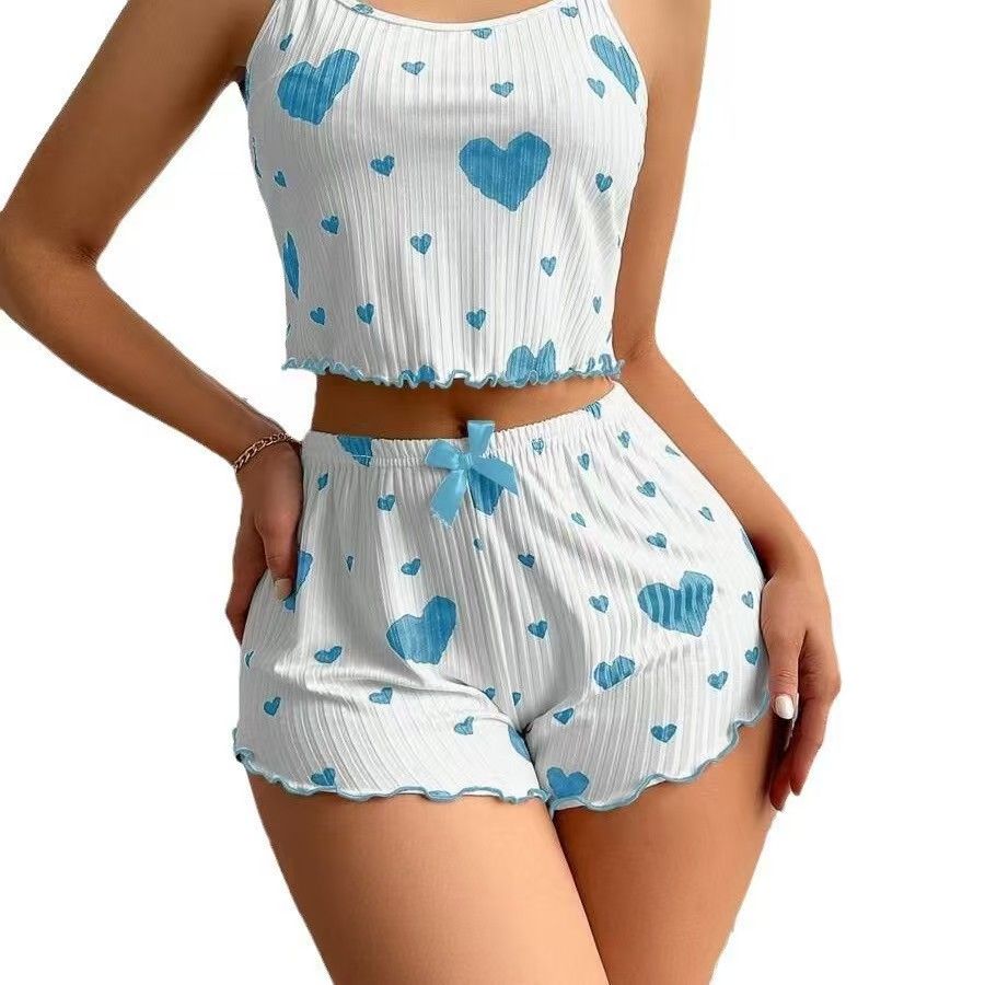 Womens  Lingerie V Neck Cami Set Ruffle Camisole Lingerie Nightwear Sexy Pajamas Lounge Sets Cute Pajamas Ladies Pajamas Sets