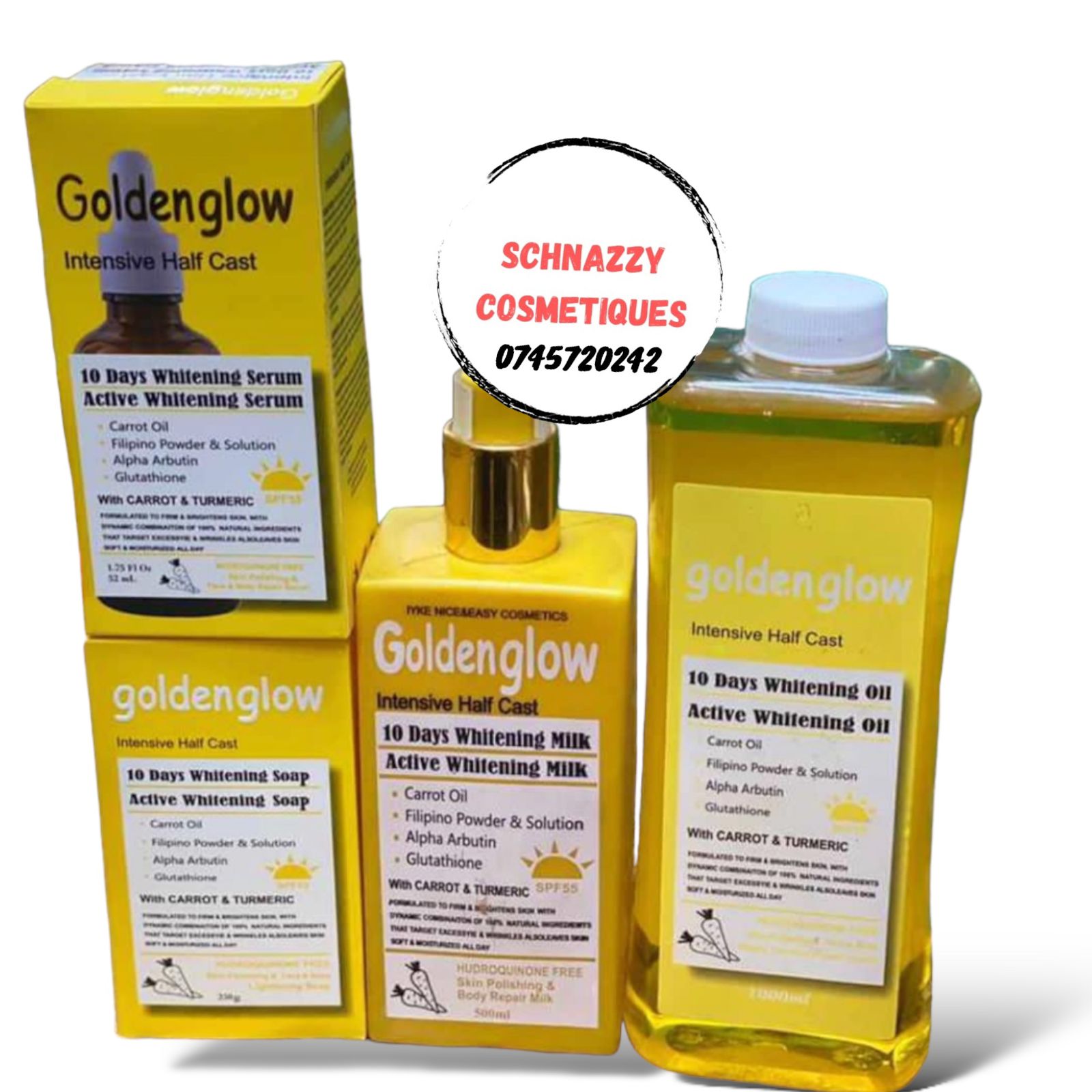 Golden Glow Intensive Half Cast 10 Days Whitening Milk Active Whitening Milk with Carrot Oil Turmeric Alpha Arbutin and Glutathione Firms Brightens Skin Targets Wrinkles for Soft Moisturised Eventoned