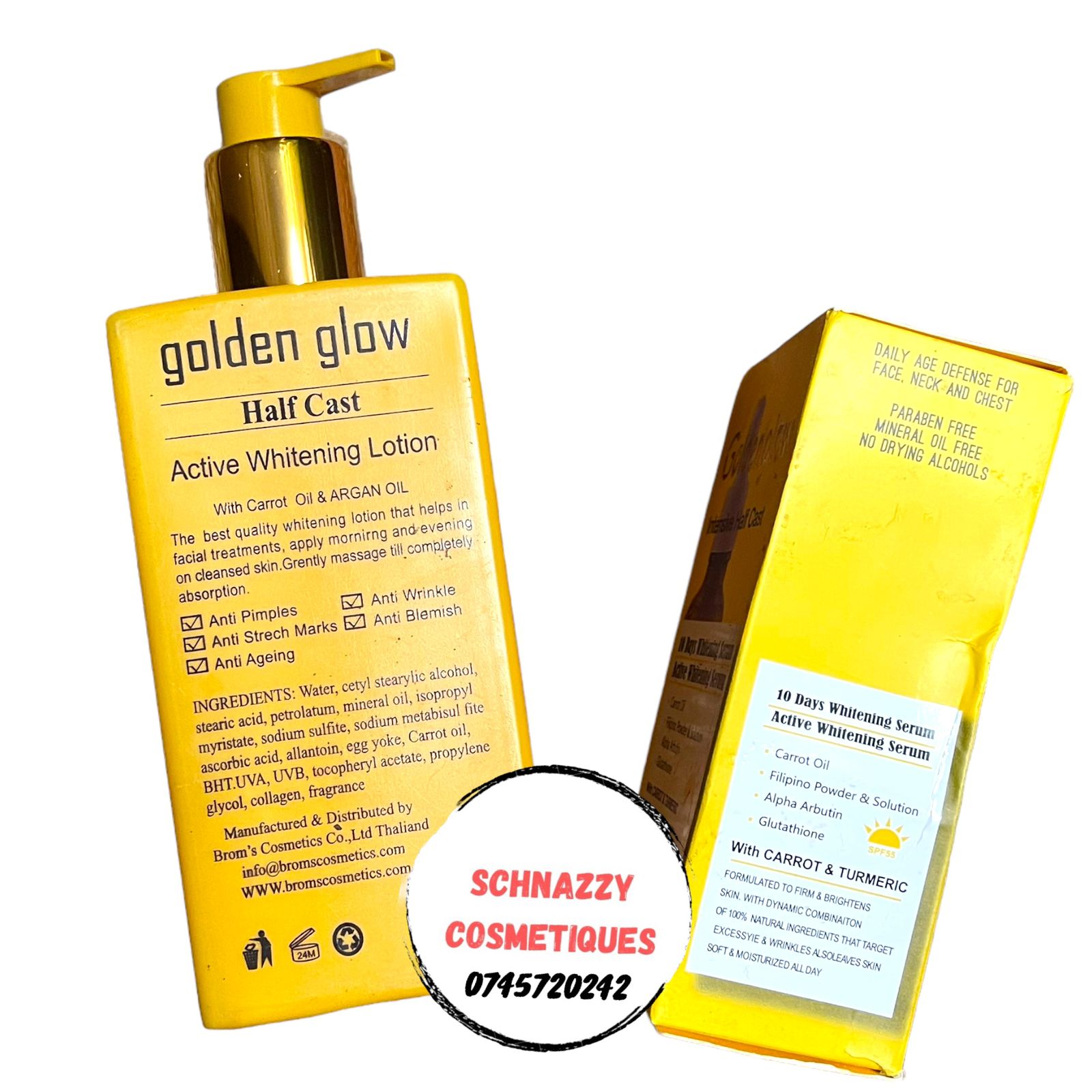 Golden Glow Intensive Half Cast 10 Days Whitening Milk Active Whitening Milk with Carrot Oil Turmeric Alpha Arbutin and Glutathione Firms Brightens Skin Targets Wrinkles for Soft Moisturised Eventoned
