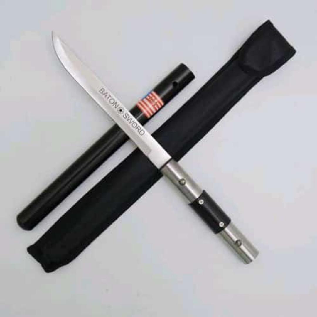USA Baton sword camping knife with a metallic pipe for SABER security guard