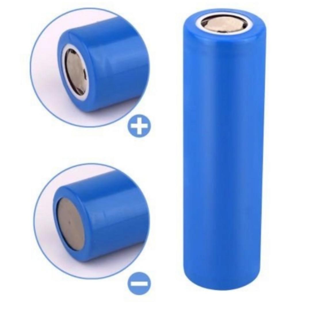 2 pcs 18650 lithium rechargeable batteries 3.7v cylindrical flat top battery