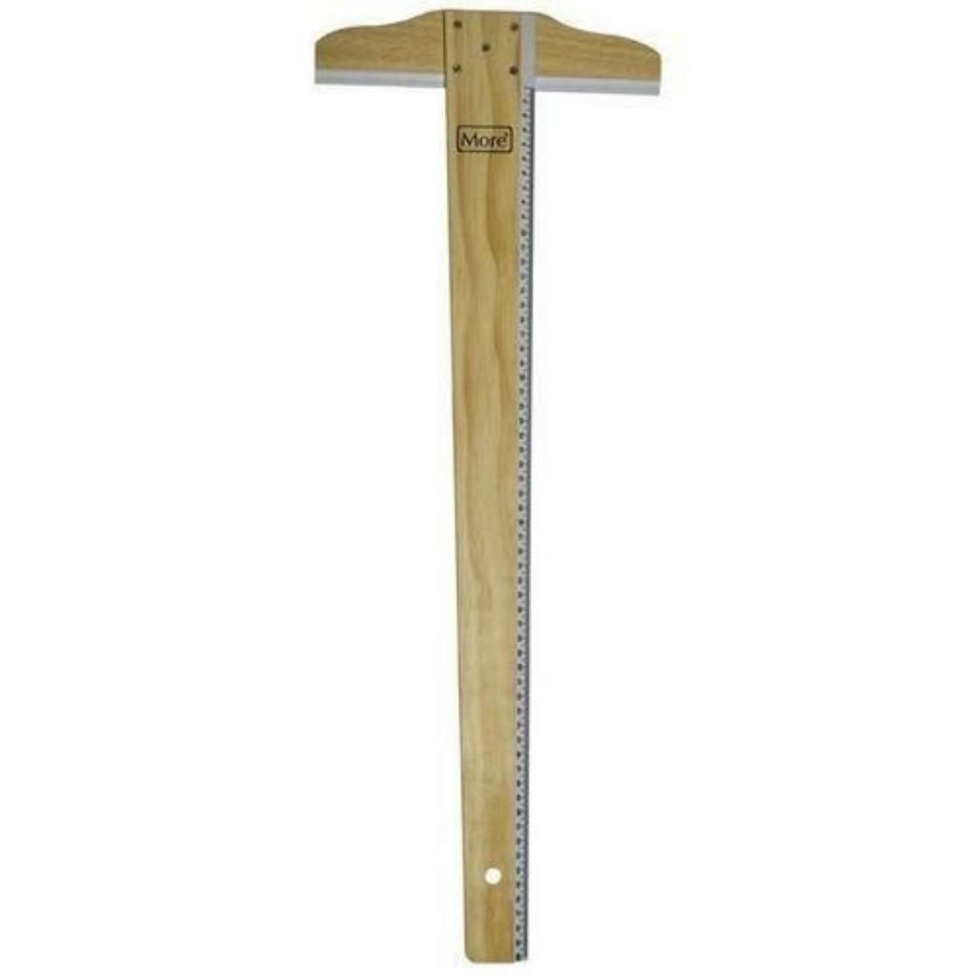 Wooden 60 cm T-square and free triangular set square 45* / 60*