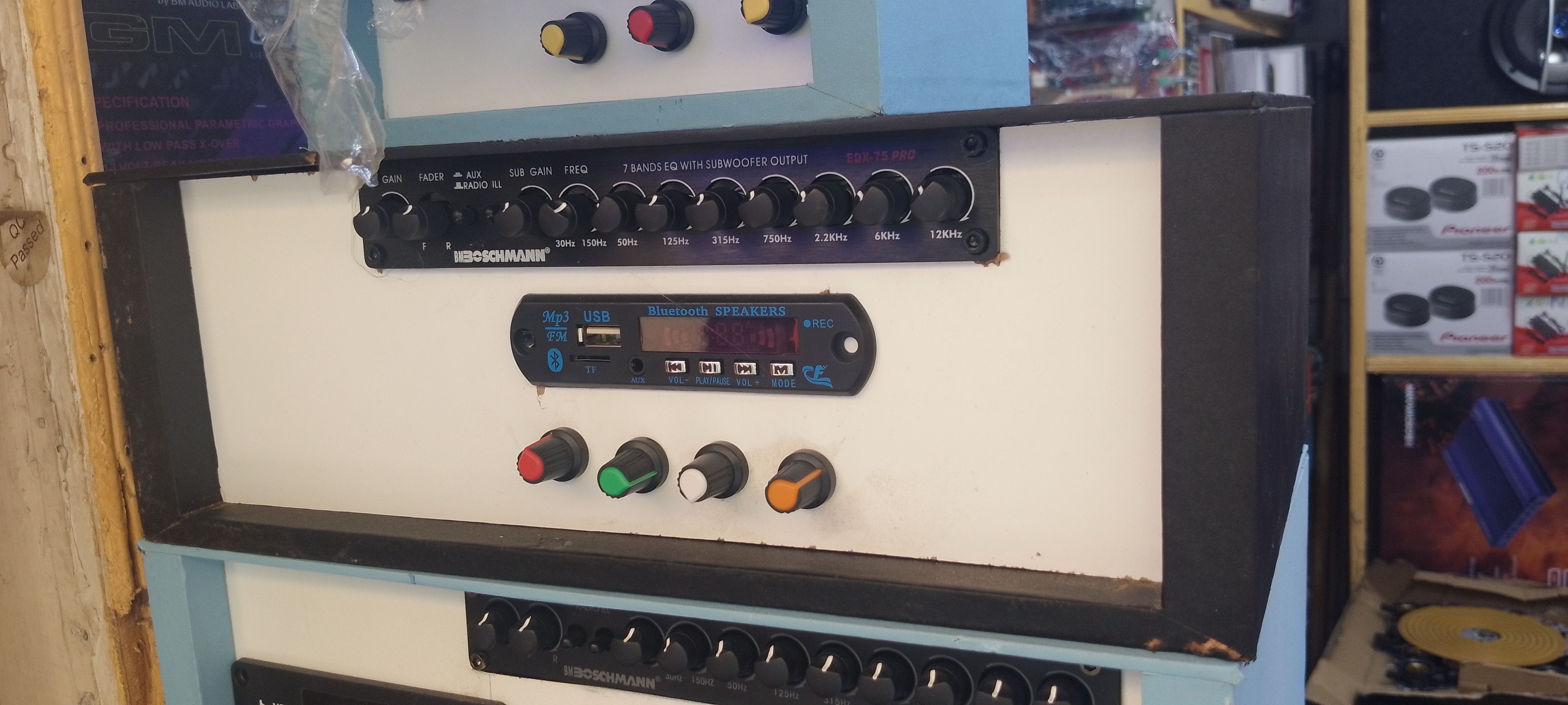 Bluetooth & radio supported 24V transformers , support 2000w bass speaker 8-18 inch Jua Kali 200w amplifier board