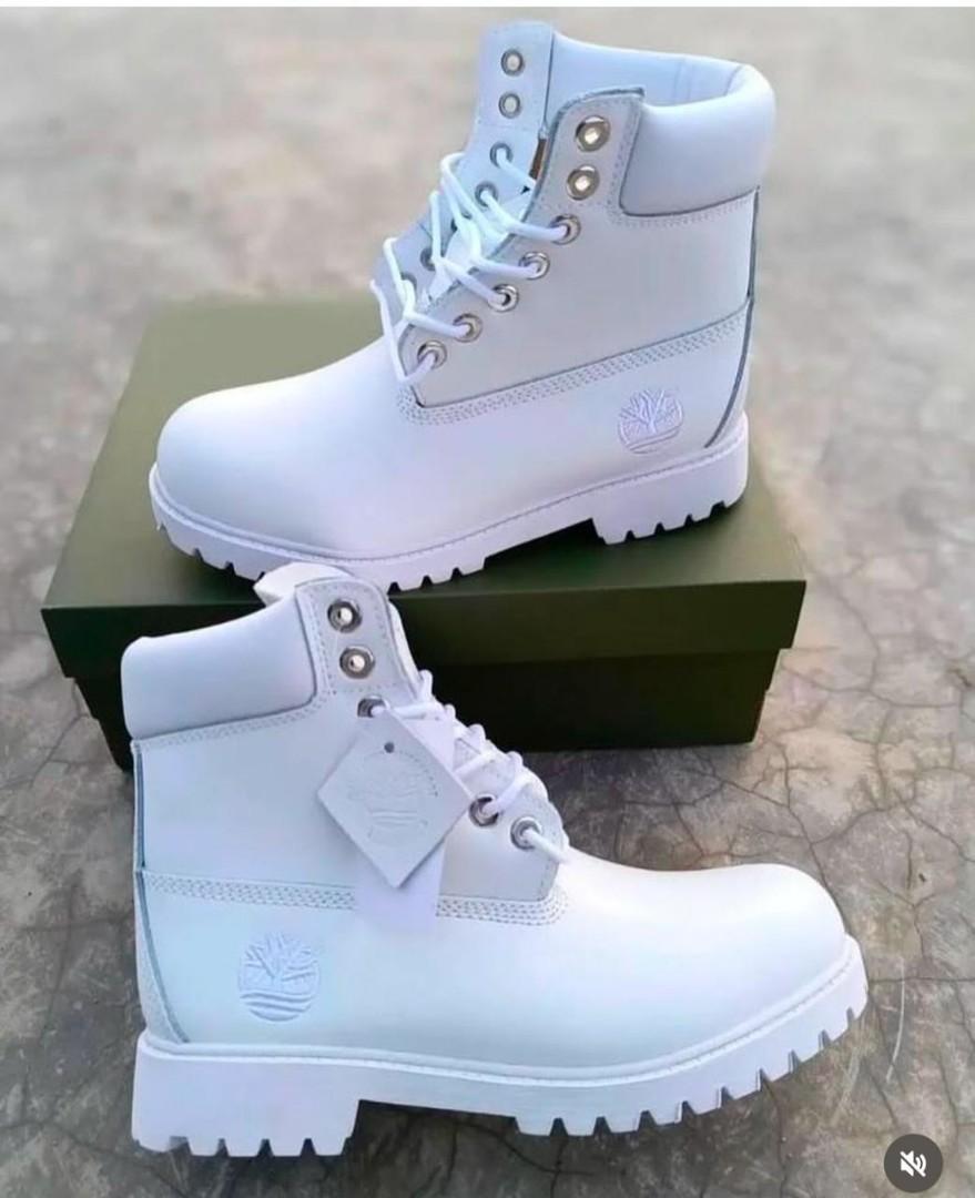 High Quality White Leather Timberland Boots, White Leather Boots (Best Shop for Quality Shoes, Sneakers, Casuals, Boots, Oxfords, Officials and Shoe Accessories)