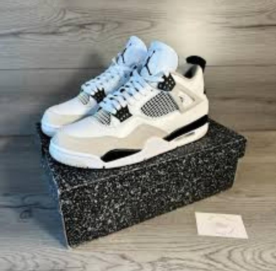 Quality Air Jordan 4 Retro "MILITARY BLACK" White Black High Quality Sneakers (Best Shop for Quality Shoes, Sneakers, Casuals, Boots, Oxfords, Officials and Shoe Accessories)