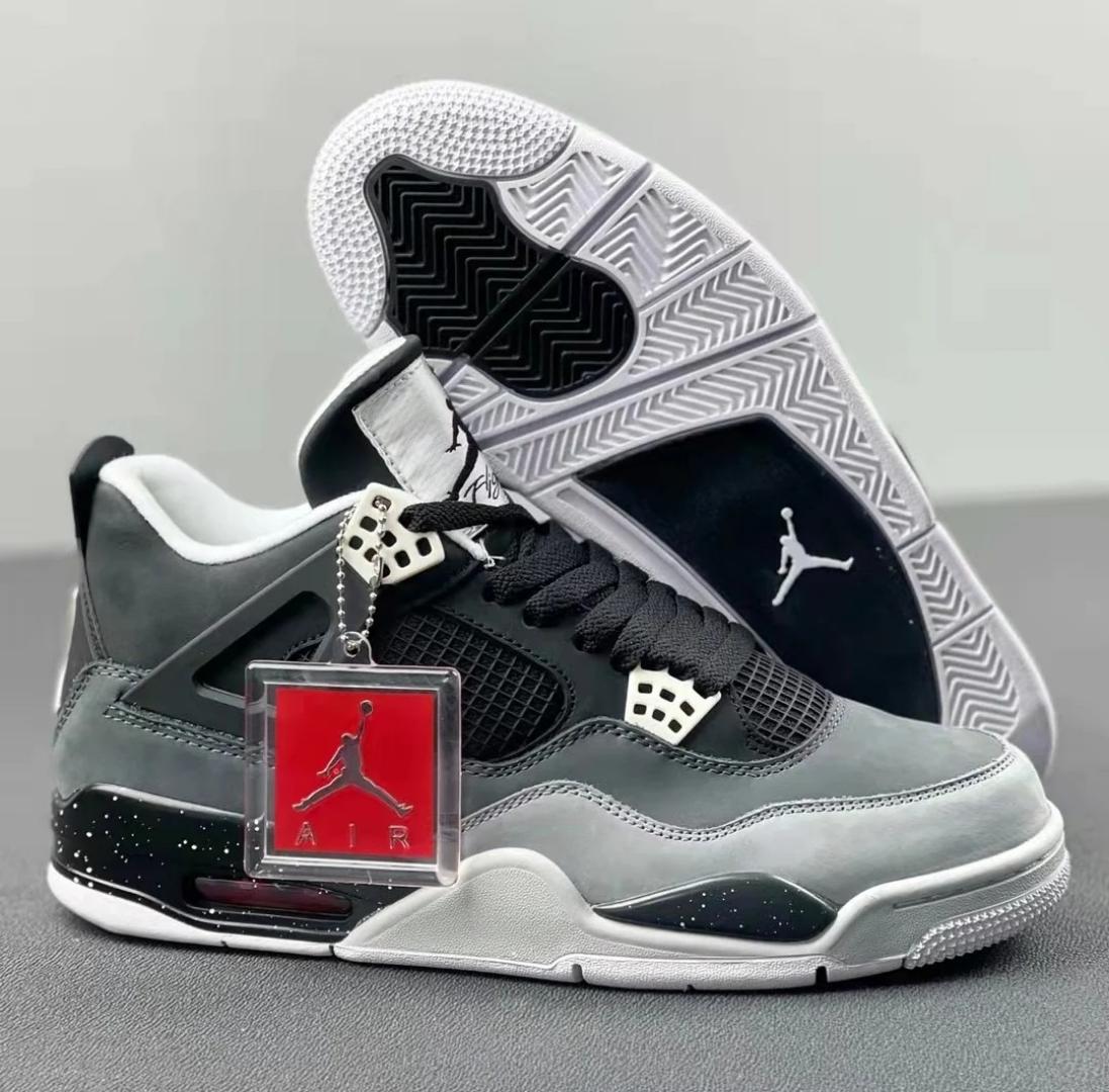 QUALITY AIR JORDAN  4 RETRO FEAR PACK BLACK UNISEX ,HIGH QUALITY SNEAKERS.