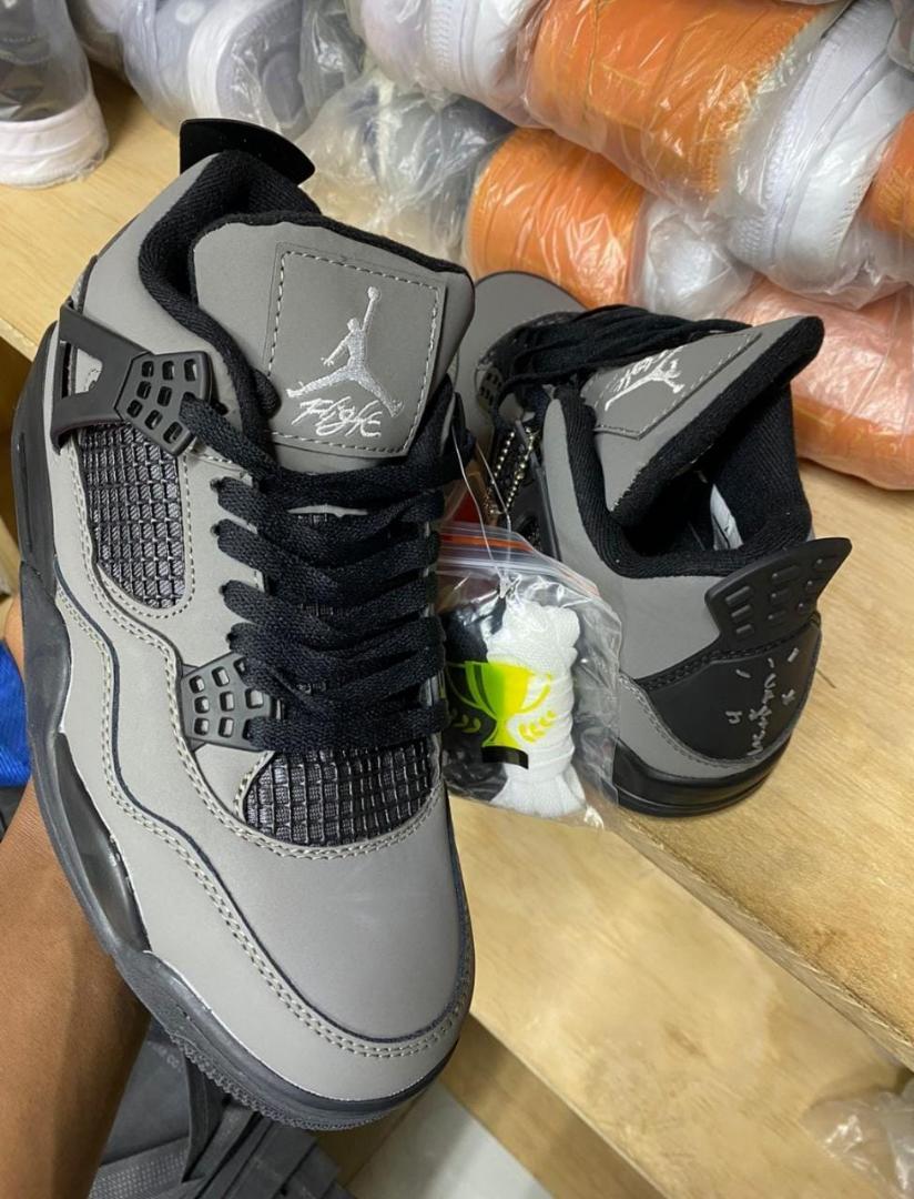 Quality Air Jordan 4 Retro "CACTUS JACK GREY" Black Grey High Quality Sneakers (Best Shop for Quality Shoes, Sneakers, Casuals, Boots, Oxfords, Officials and Shoe Accessories)