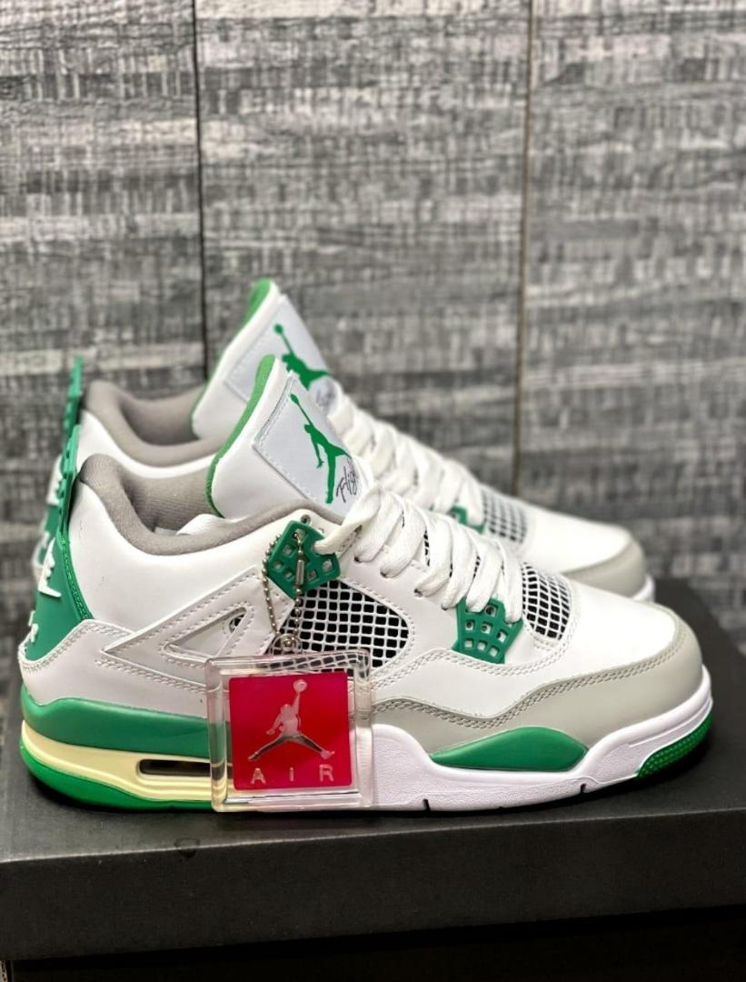 Air Jordan 4  Retro Pine Green, Breathable Sneakers (Authentic & Best Quality Men's J4 Shoes)