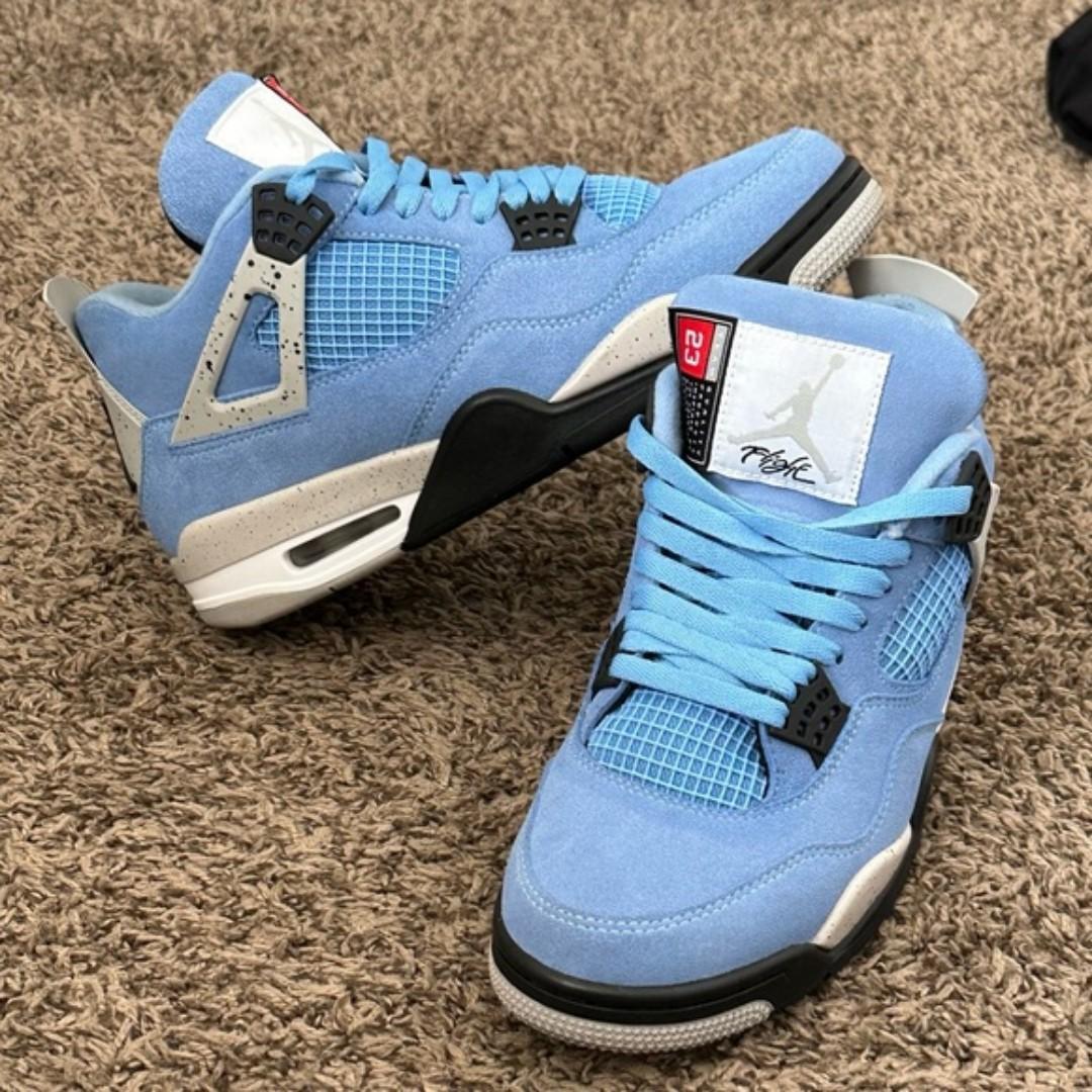 Quality Air Jordan 4 Retro "University Blue" Blue Sneakers (Best Shop for Quality Shoes, Sneakers, Casuals, Boots, Oxfords, Officials and Shoe Accessories)