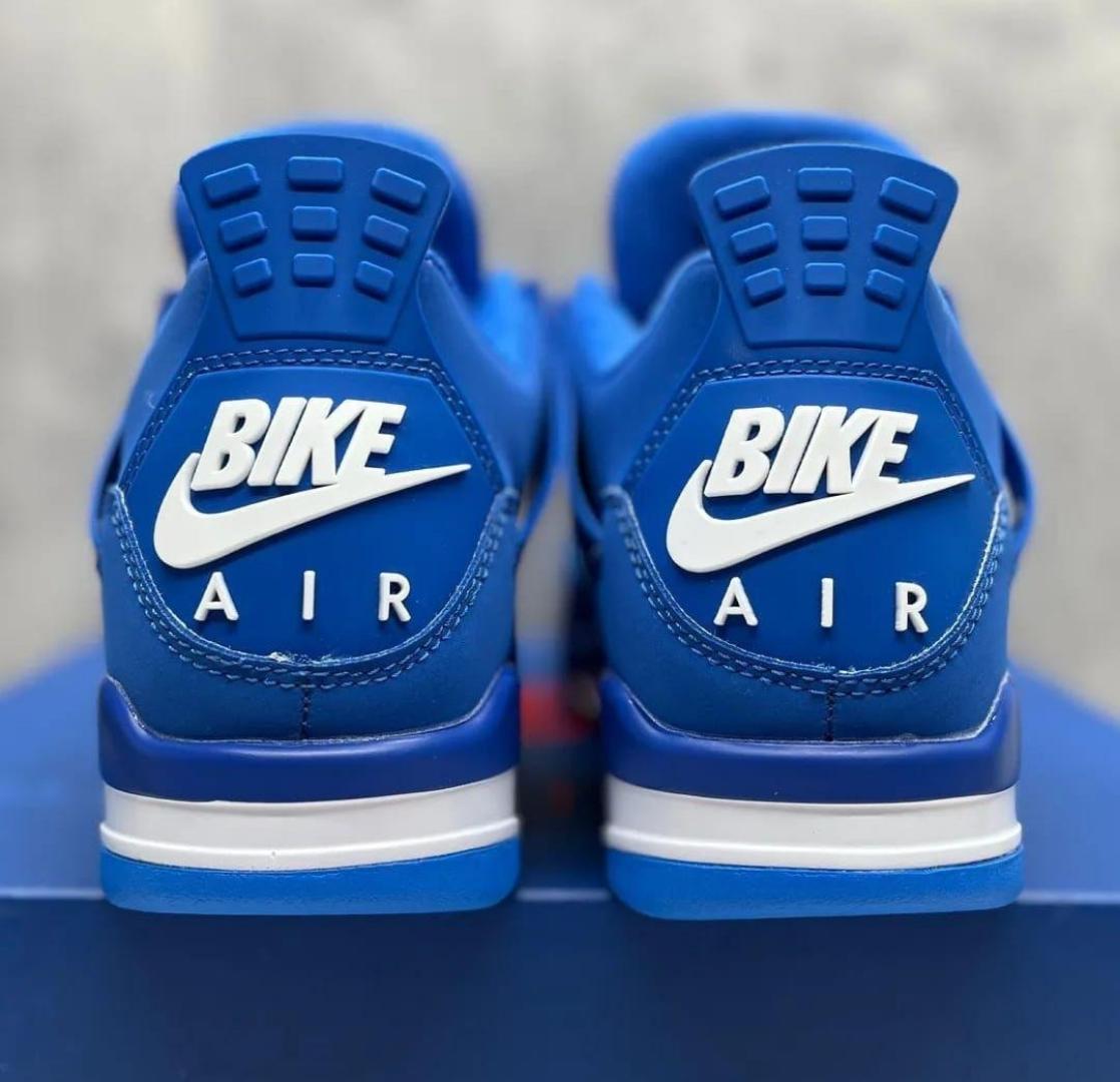 HIGH QUALITY JORDAN 4 RETRO BIKE BLUE X NIGEL SYLVESTER "Brick by Brick " ROYAL BLUE CUSTOMIZED SNEAKERS (Best Shop for Quality Sneakers, Boots, Oxfords and Shoes Accessories)