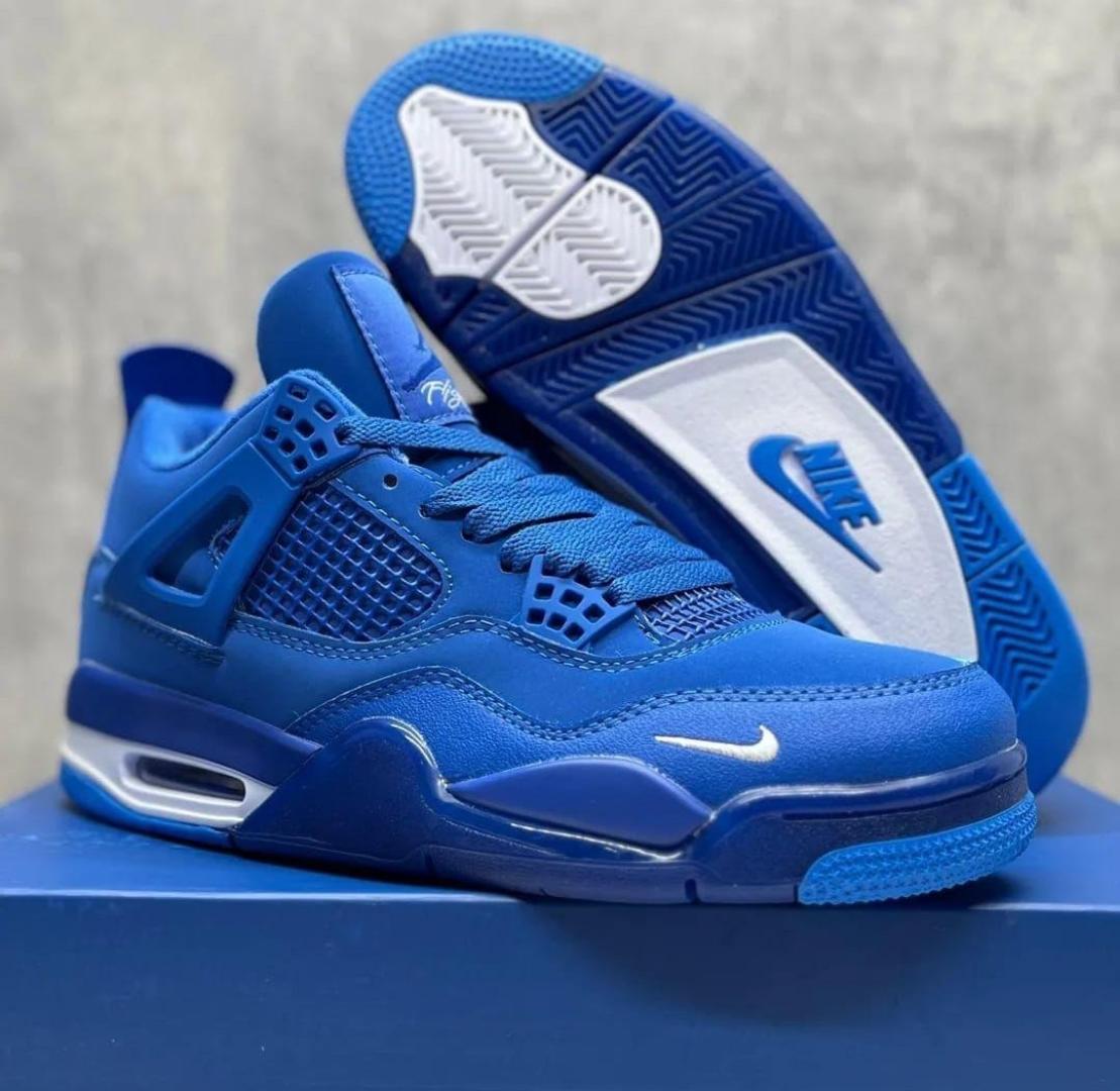 HIGH QUALITY JORDAN 4 RETRO BIKE BLUE X NIGEL SYLVESTER "Brick by Brick " ROYAL BLUE CUSTOMIZED SNEAKERS (Best Shop for Quality Sneakers, Boots, Oxfords and Shoes Accessories)