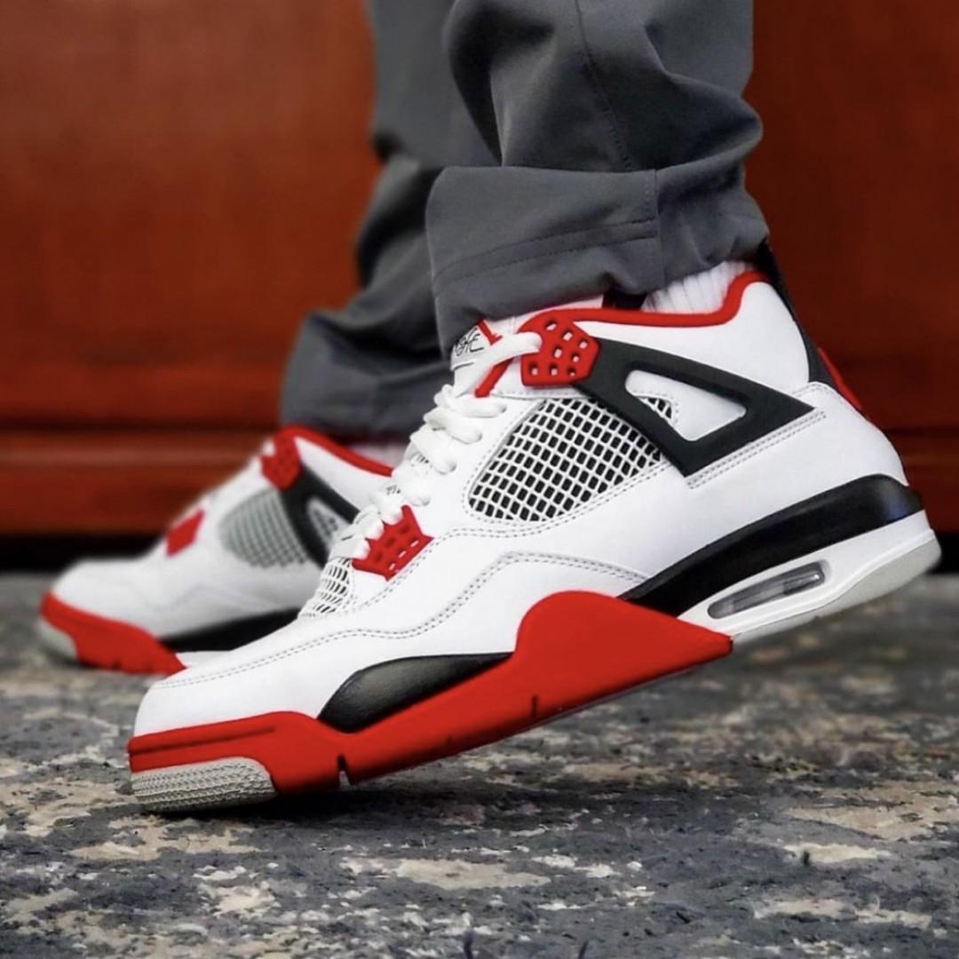 TOP QUALITY AIR JORDAN 4 RETRO ''FIRE RED'' SNEAKERS  (Best Shop for Quality Sneakers, Boots, Oxfords and Shoes Accessories)