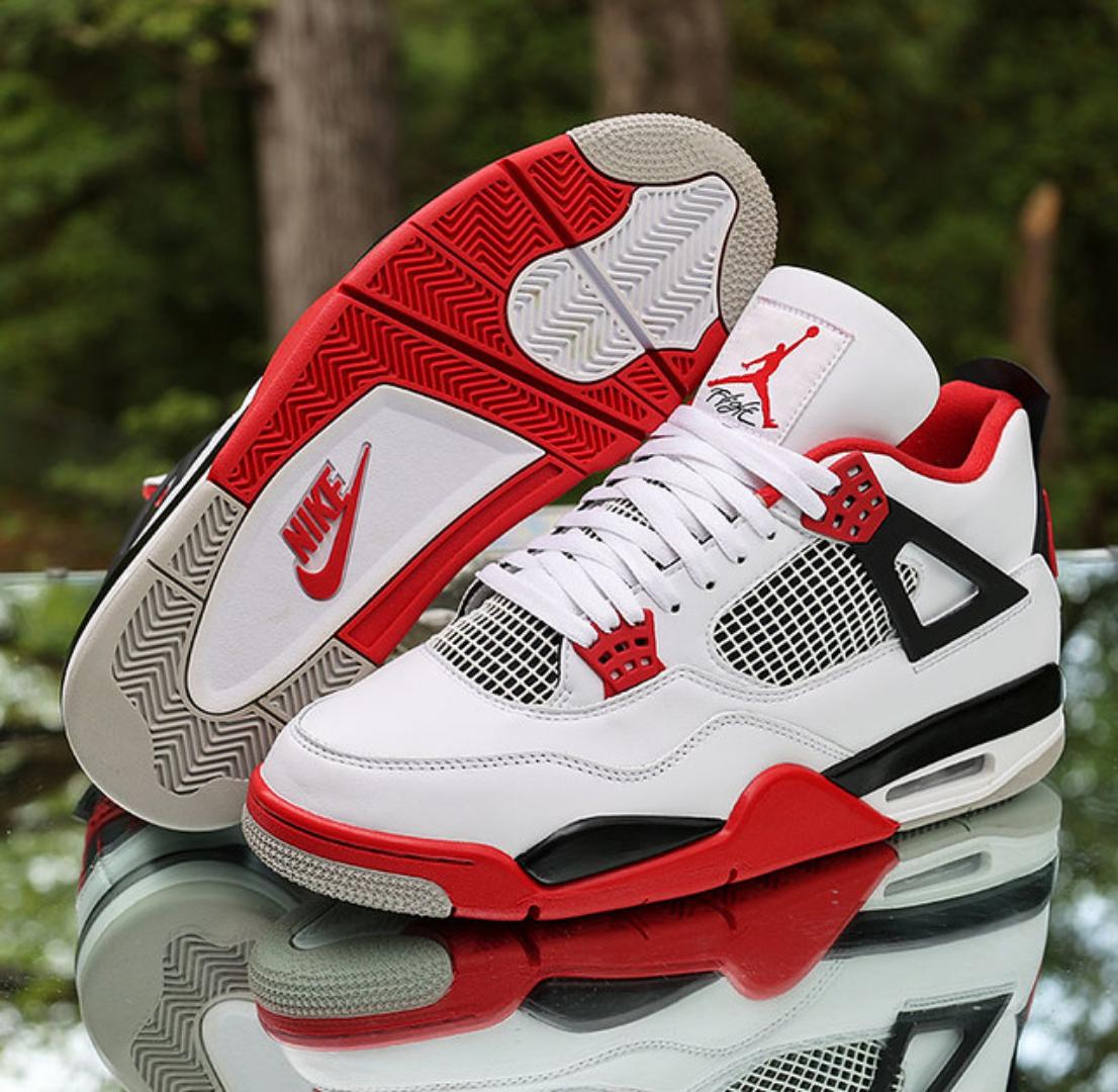 TOP QUALITY AIR JORDAN 4 RETRO ''FIRE RED'' SNEAKERS  (Best Shop for Quality Sneakers, Boots, Oxfords and Shoes Accessories)