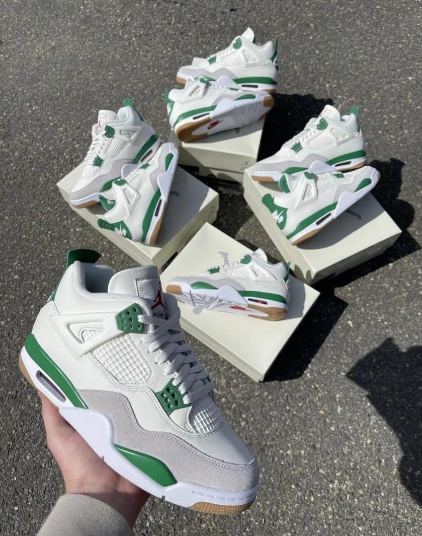 Quality Air Jordan 4  Retro Pine Green, Breathable Sneakers (Authentic & Best Quality Men's J4 Shoes)  (Best Shop for Quality Sneakers, Boots, Oxfords and Shoes Accessories)