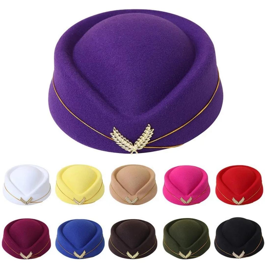 Quality Airline stewardess cap Flight attendant hat Air Hostess Beret Formal Uniform (Best shop for Beanie Hats, Baseball Caps, Durags, Marvin Hats and Headwear Accessories)