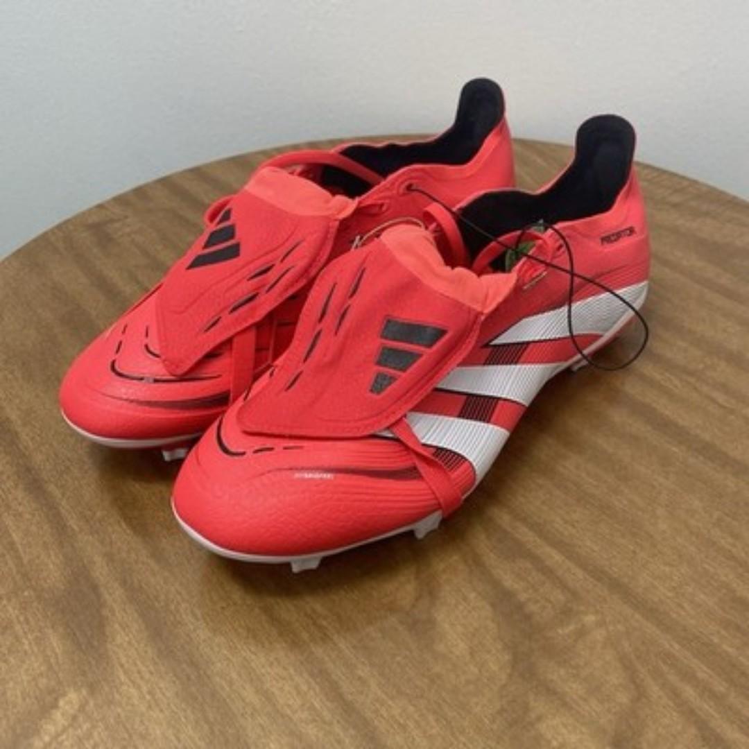 Adidas Predator Elite Fold-Over Tongue Firm Soccer  Ground Boots Red, High Quality Football Predator Boots