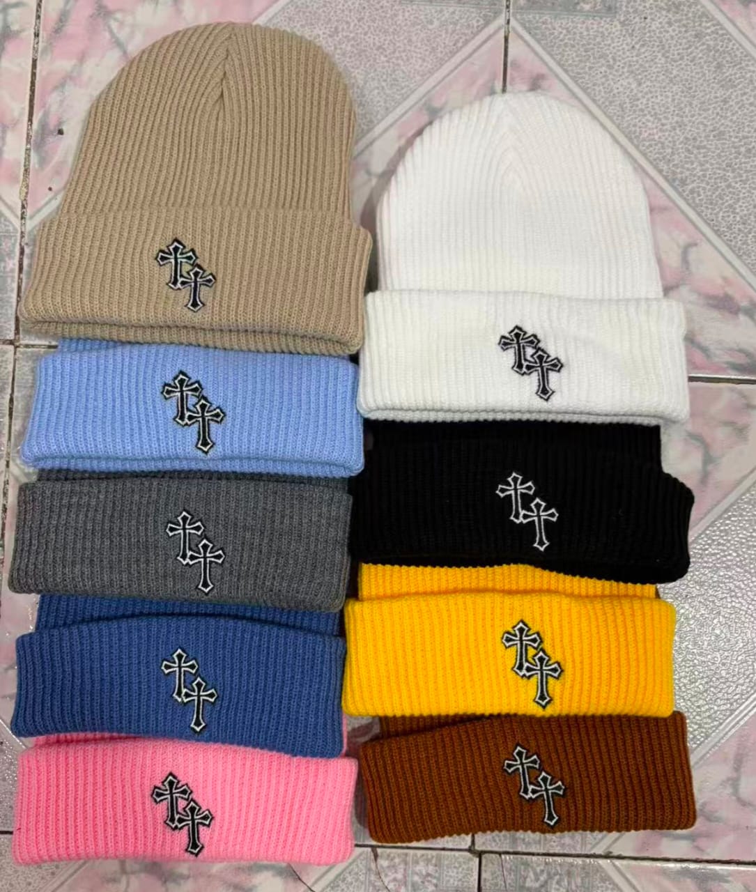 Quality Chrome Crosses Ribbed Beanies, Chunky Woolen Beanie Hats, Gothic Beanie Hats, Fashion Marvin Hats (Best shop for Beanie Hats, Baseball Caps, Durags, Marvin Hats and Headwear Accessories)