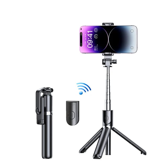 Selfie stick tripod with wireless remote extendable 100cm lenth 360 rotating phone holder