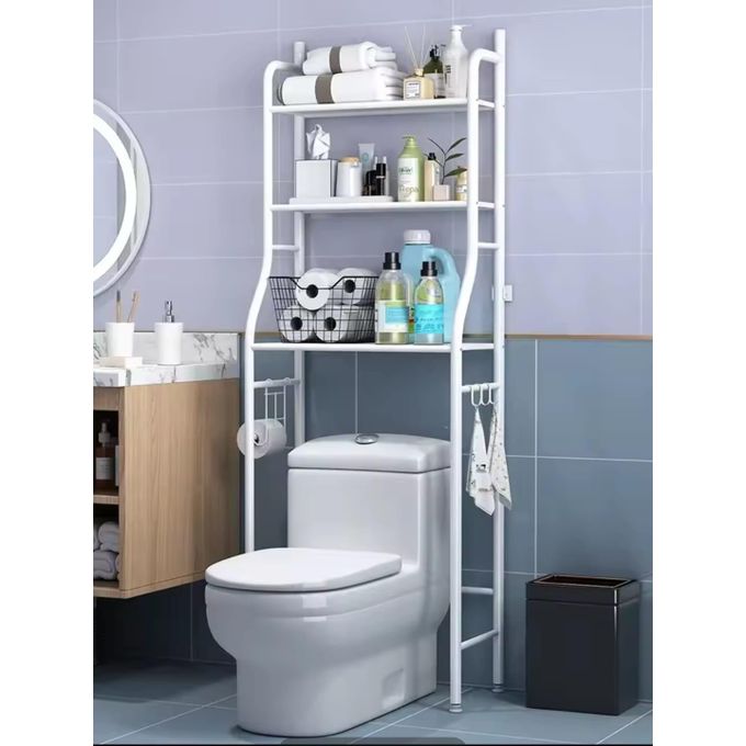 Detachable metallic 3 layer over the toilet Rack