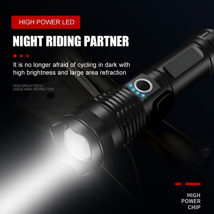 P50 LED ORIGINAL TORCH ultra-bright 2000-lumen beam 10-hour runtime rechargeable 7800mAh PB 18650 3.7V battery zoomable light function outdoors p50 torch security p50 torch super bright