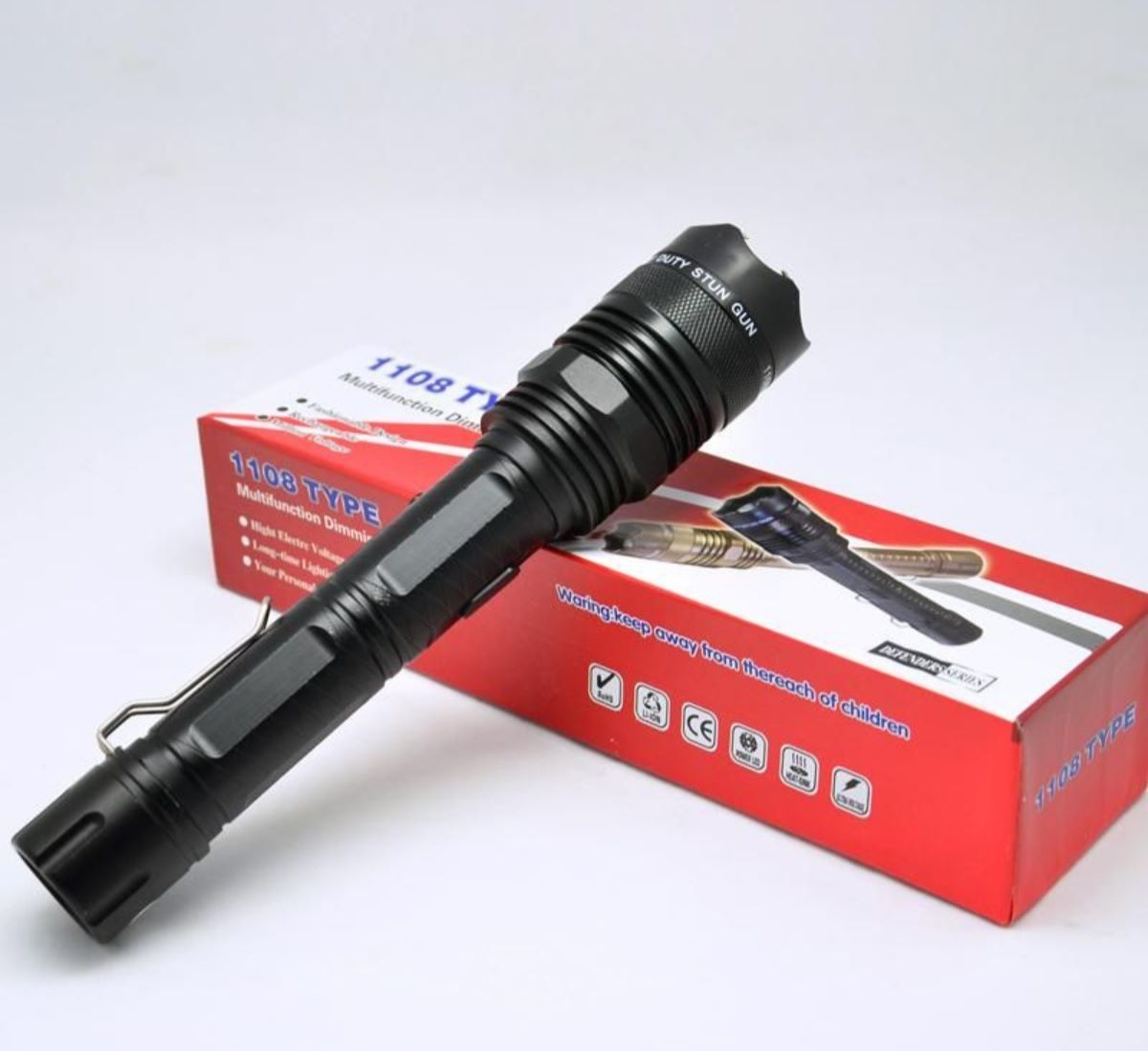 ORIGINAL Chargeable LED Police Torch with Electric Shock Brightest Self-Defense Security Light & Stun Gun for anyone shock spotlight security defence torch shock torch light electric shock torch