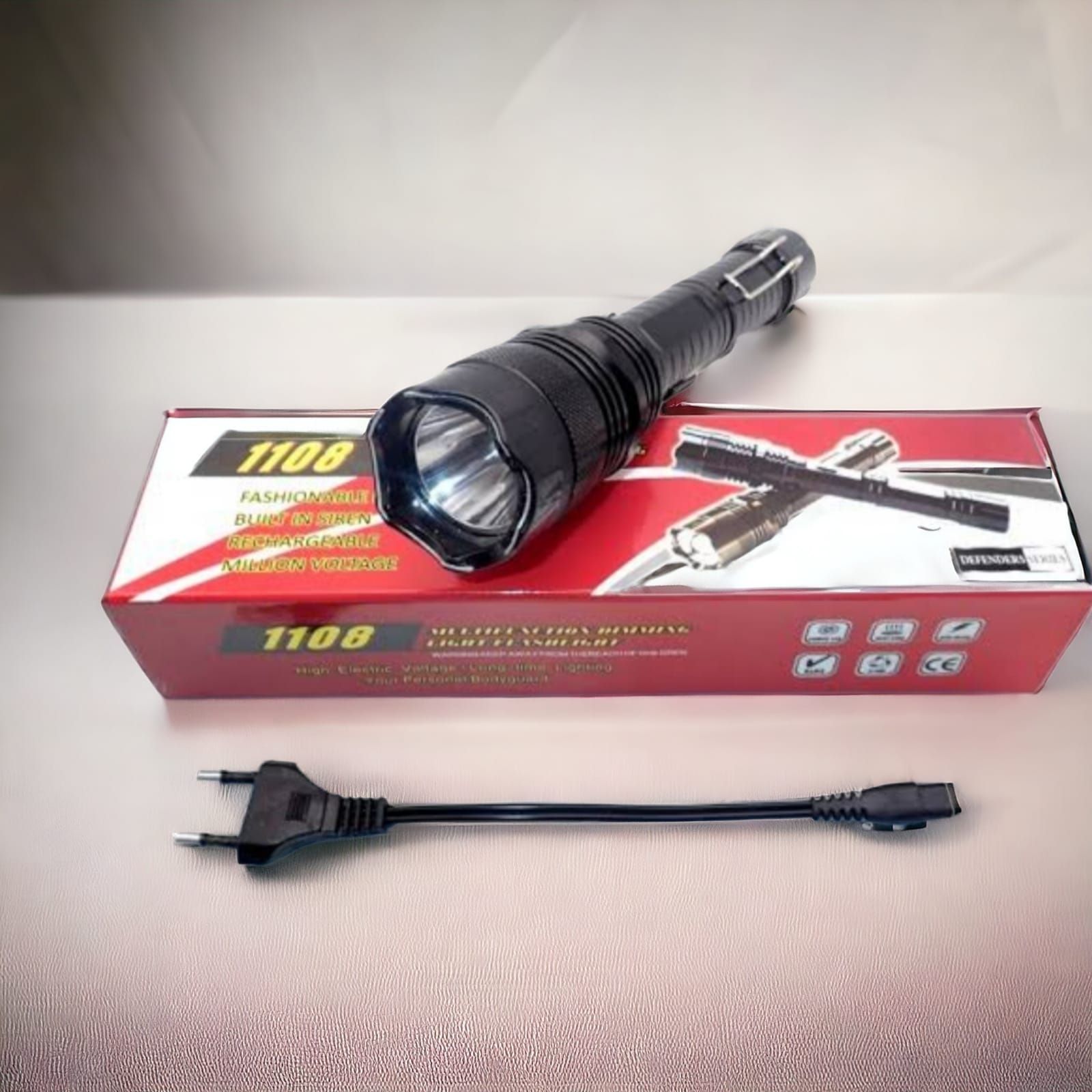 ORIGINAL Chargeable LED Police Torch with Electric Shock Brightest Self-Defense Security Light & Stun Gun for anyone shock spotlight security defence torch shock torch light electric shock torch