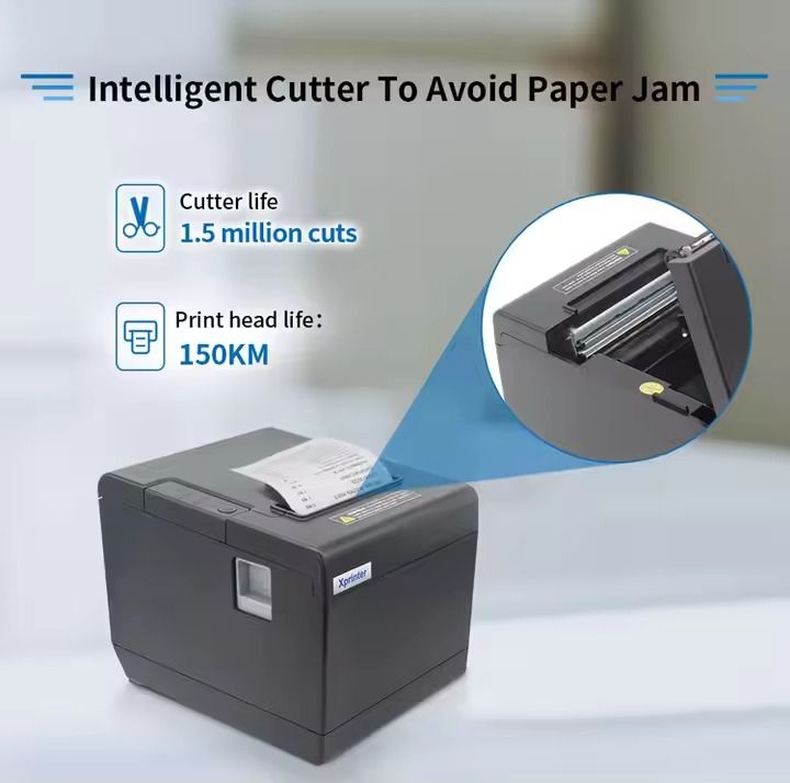ORIGINAL XPrinter 80mm THERMAL RECEIPT PRINTER Xprinter XP-Q851L. Super HIGH QUALITY and very DURABLE. BEWARE OF CHEAP & FAKE IMITATIONS. Strong Quality Thermal Receipt Printer WITH USB port