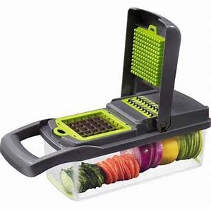 ORIGINAL 13-in-1 Professional Vegetable Chopper & Onion Dicer – Versatile Mandolin Slicer with Adjustable Blades, Multi-Purpose Food Cutter, and Convenient Storage Container (Grey)