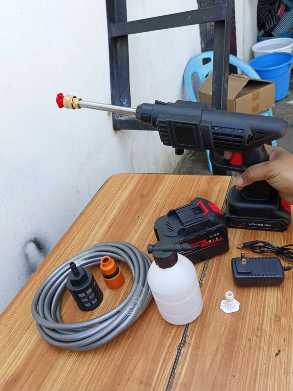 ORIGINAL Rechargeable Cordless High Pressure Car Washer with Foam Cannon, Spare Battery, and Adjustable Pressure Settings for Efficient and Convenient Car Cleaning