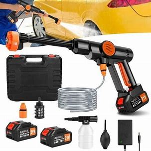 ORIGINAL Rechargeable Cordless High Pressure Car Washer with Foam Cannon, Spare Battery, and Adjustable Pressure Settings for Efficient and Convenient Car Cleaning