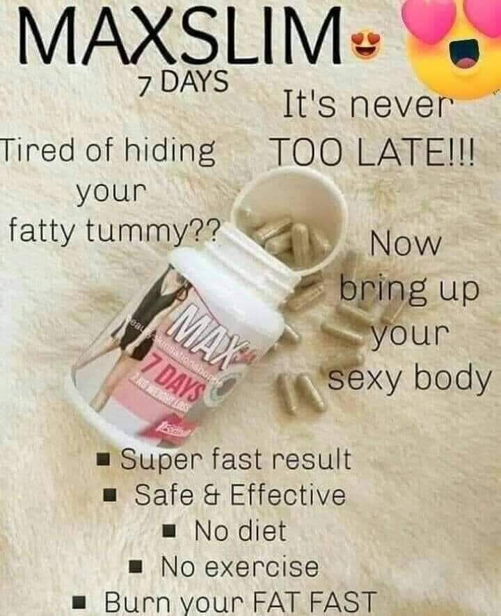 MAX Slim 7 Days 7Kgs Slimming Capsules Effective Herbs Weightloss Slimming Max Slim - 7 Days 7Kgs Effective Herbs Weight loss Slimming