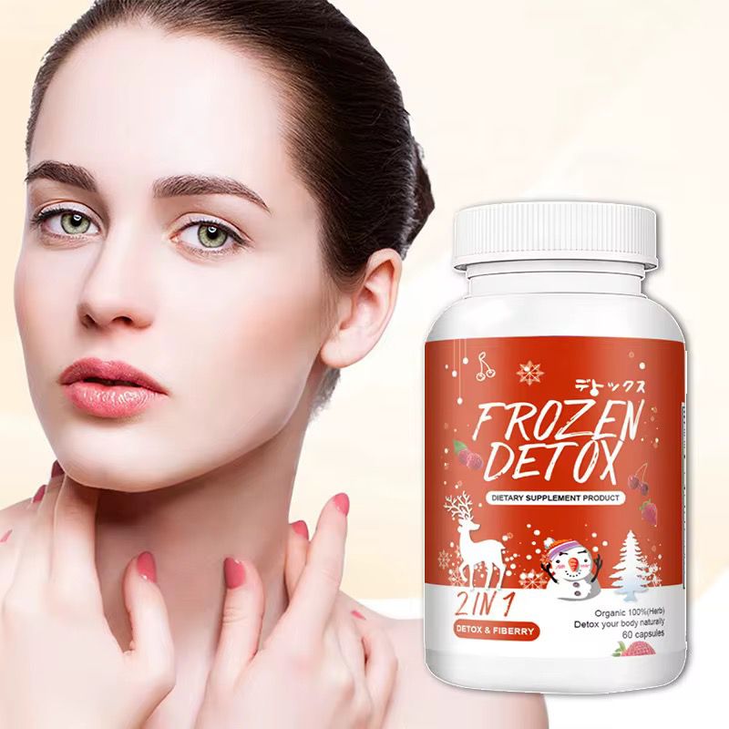 Frozen Detox and Fiberry Capsules with Psyllium Husk and Indian Gooseberry | Dietary Supplement for Tummy Detox, Flat Tummy, and Digestive Health