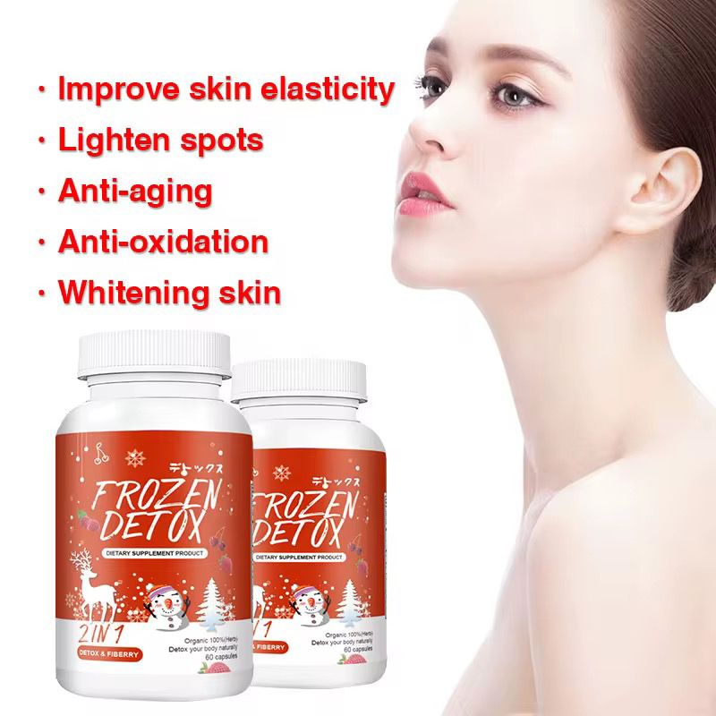 Frozen Detox and Fiberry Capsules with Psyllium Husk and Indian Gooseberry | Dietary Supplement for Tummy Detox, Flat Tummy, and Digestive Health