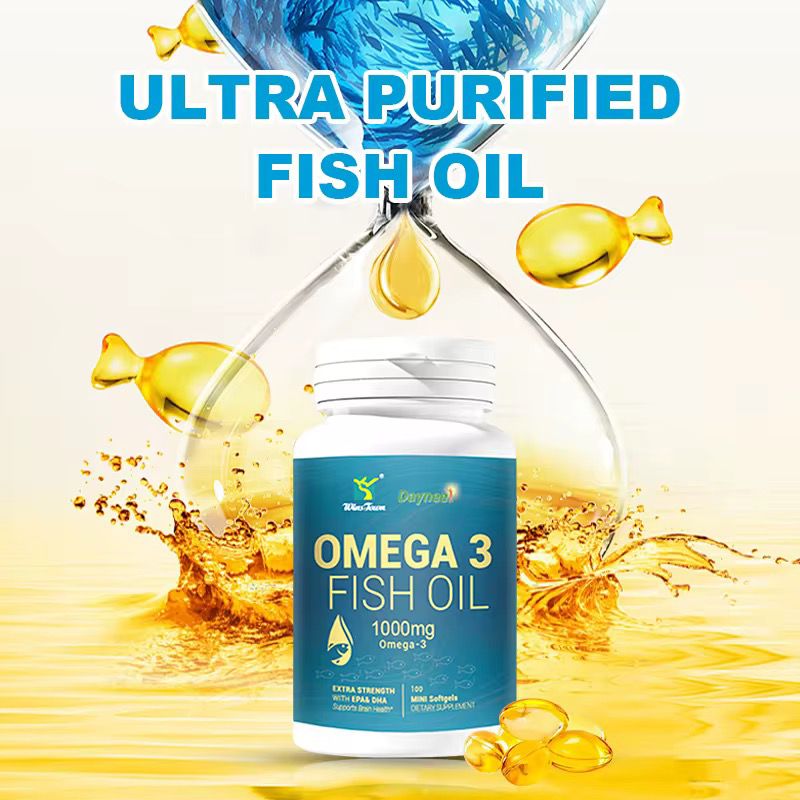Omega 3 Fish Oil Soft Capsules with EPA DHA Extra Strength Fish Oil 100 Capsules Mini Soft gels 1000mg Omega-3