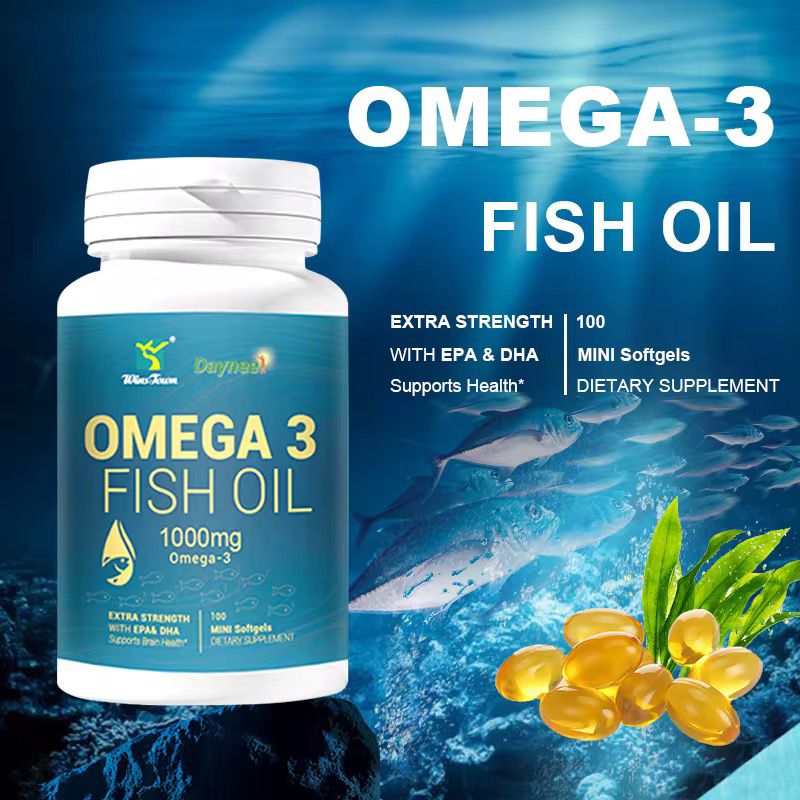 Omega 3 Fish Oil Soft Capsules with EPA DHA Extra Strength Fish Oil 100 Capsules Mini Soft gels 1000mg Omega-3