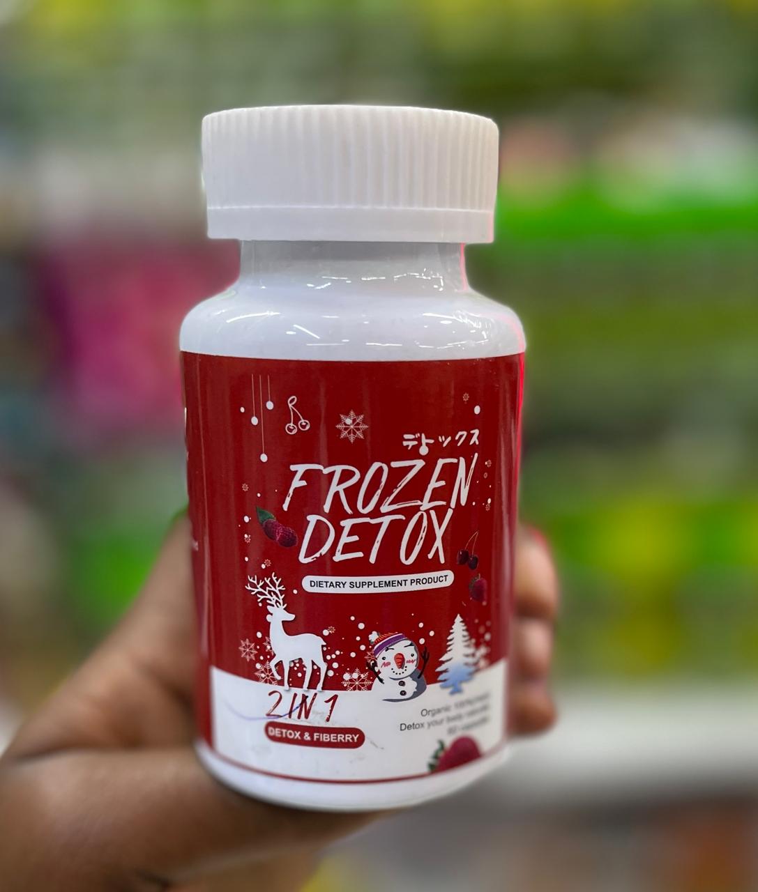 Frozen Detox and Fiberry Capsules with Psyllium Husk and Indian Gooseberry | Dietary Supplement for Tummy Detox, Flat Tummy, and Digestive Health
