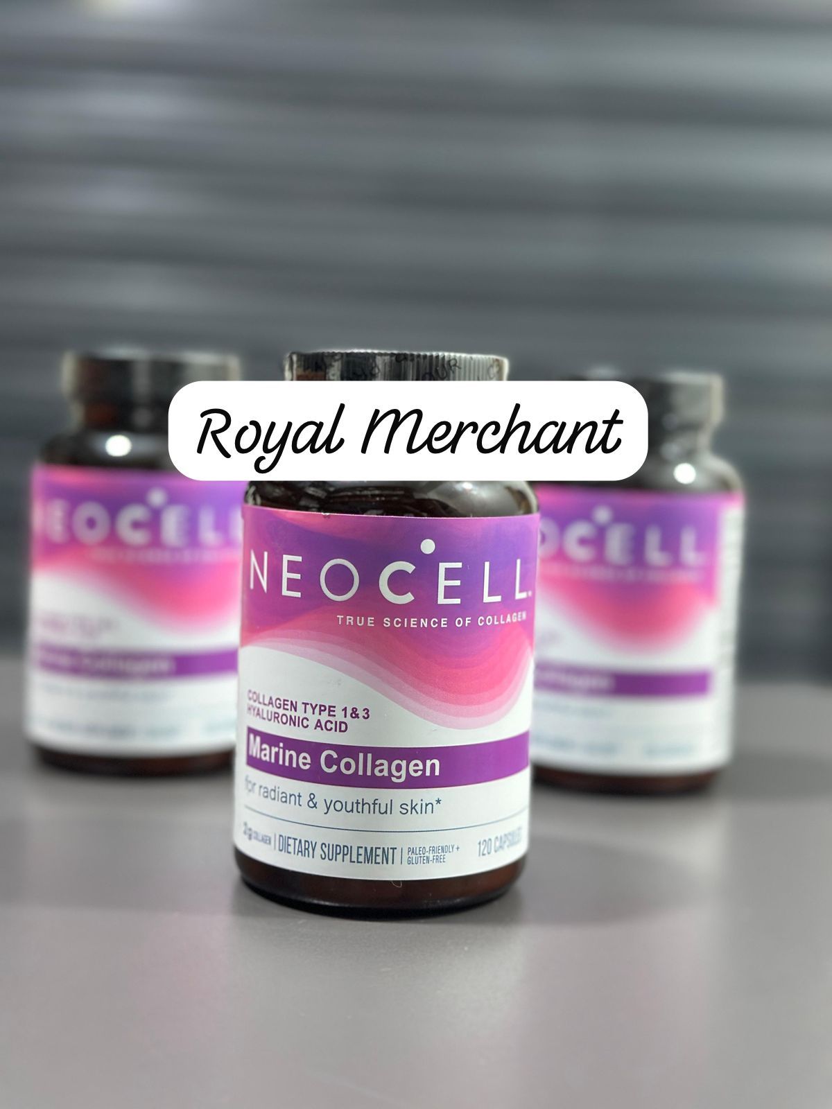 Neocell Marine Collagen With Collagen Type 1 And 3 And Hyaluronic Acid, With Hydrolyzed Collagen, Skin Health Supplement, Capsule, 120 Count, 1 Bottle