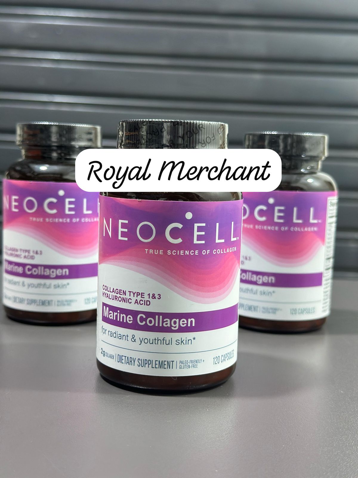 Neocell Marine Collagen With Collagen Type 1 And 3 And Hyaluronic Acid, With Hydrolyzed Collagen, Skin Health Supplement, Capsule, 120 Count, 1 Bottle
