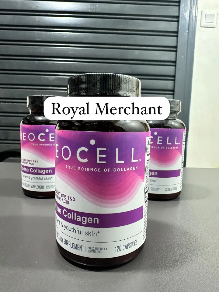 Neocell Marine Collagen With Collagen Type 1 And 3 And Hyaluronic Acid, With Hydrolyzed Collagen, Skin Health Supplement, Capsule, 120 Count, 1 Bottle