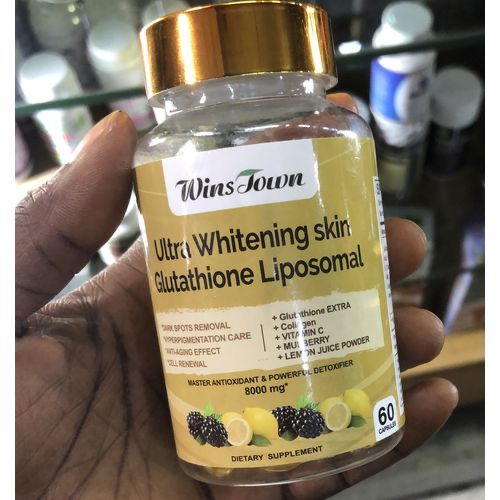 Ultra Whitening Skin Capsules with L-Glutathione (8000mg) | Dietary Supplement for Dark Spots, Hyperpigmentation, Anti-aging and Cell Renewal Skin Glutathione Liposomal With Vitamin C Soft Gels.