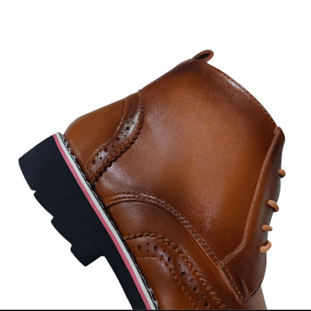 ZOTA Men elegant boots. PU leather Oxford design. official boots Brown. Classy and fashionable.