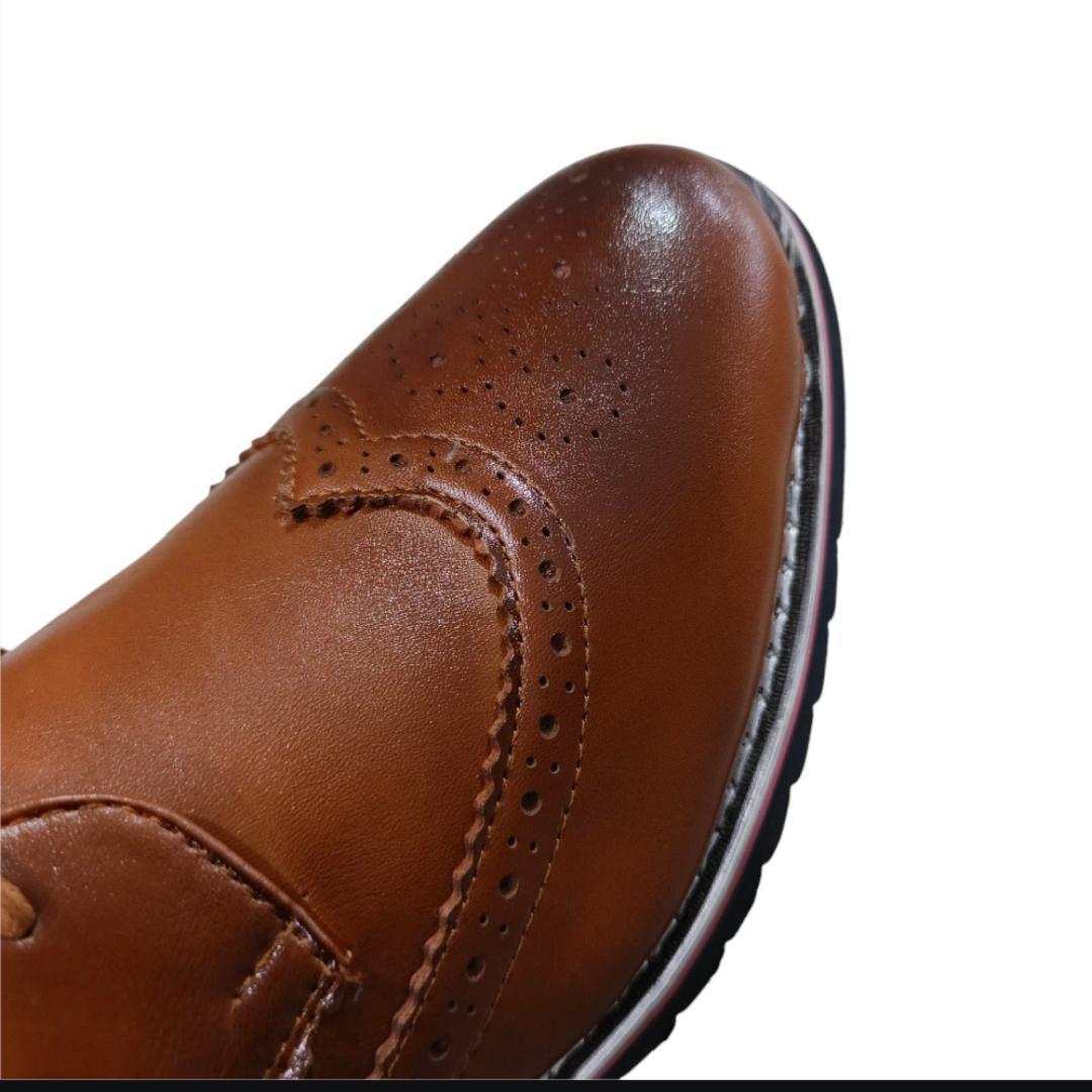 ZOTA Men elegant boots. PU leather Oxford design. official boots Brown. Classy and fashionable.